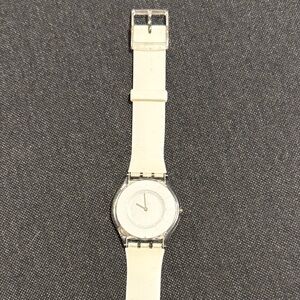 Swatch White Minimalist Analog Watch
